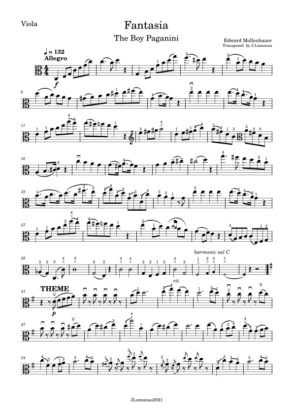 Fantasia: The Boy Paganini (arr. Josephine Lumanau)