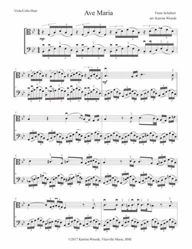 Ave Maria for viola and cello duo (arr. Katrina Wreede)