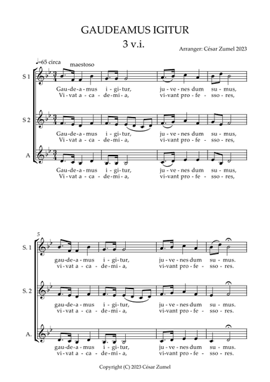 Gaudeamus igitur (SSA) (arr. Cesar Zumel)