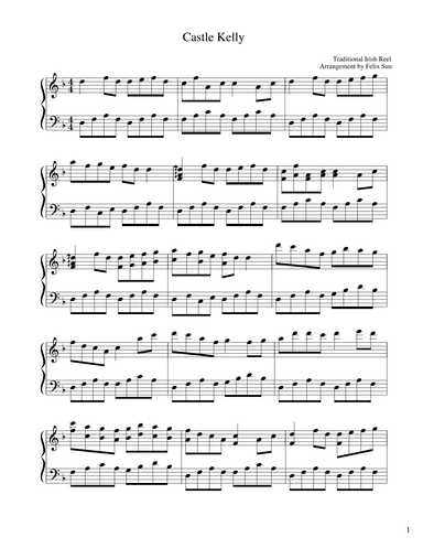 Castle Kelly (Traditional Irish Reel) - Piano Solo (arr. Felix Sun)