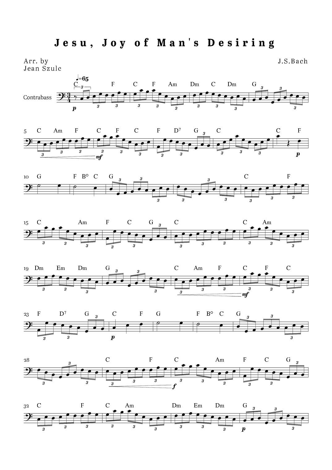 Jesu, Joy of Man's Desiring (arr. Jean Szulc)