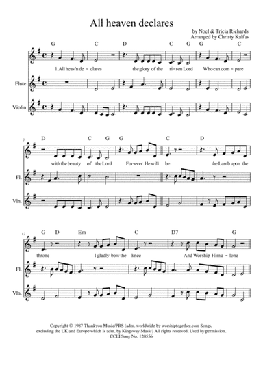 All Heav'n Declares (arr. Christy Kalfas)
