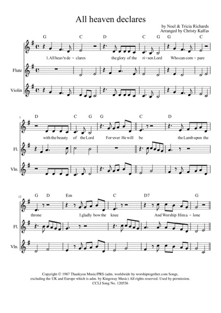 All Heav'n Declares (arr. Christy Kalfas)