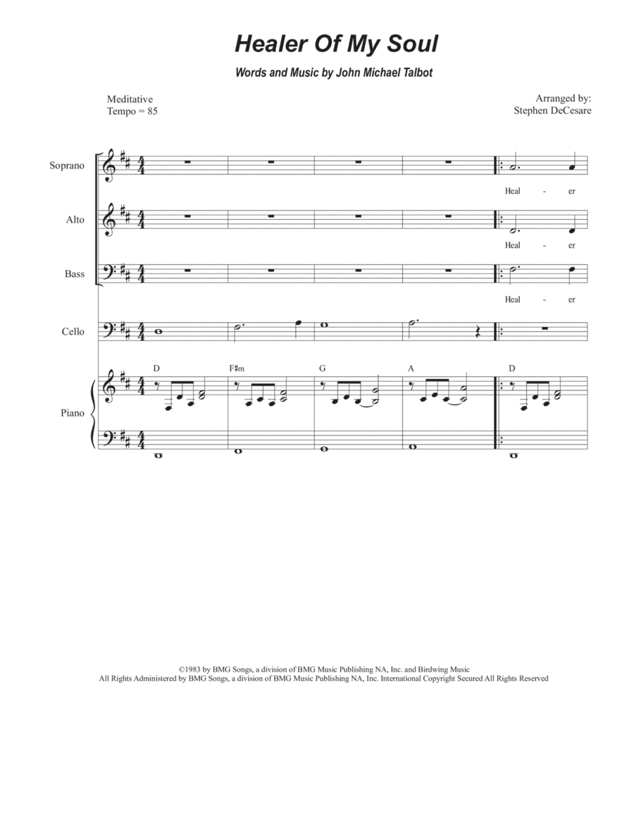 Healer Of My Soul (arr. Stephen DeCesare)