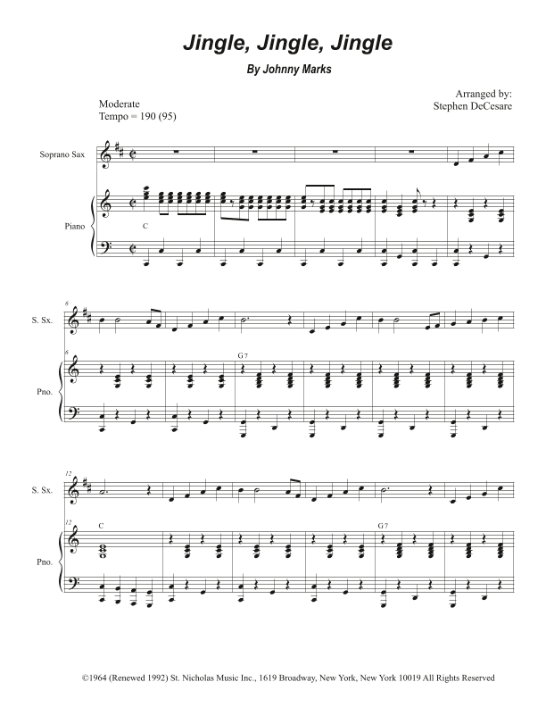 Jingle, Jingle, Jingle (arr. Stephen DeCesare)