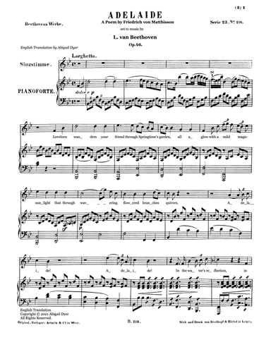 Adelaide - English Version (arr. Abigail Dyer)