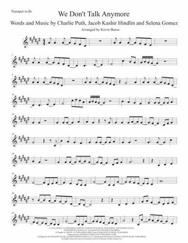 We Don't Talk Anymore (arr. Kevin Busse)