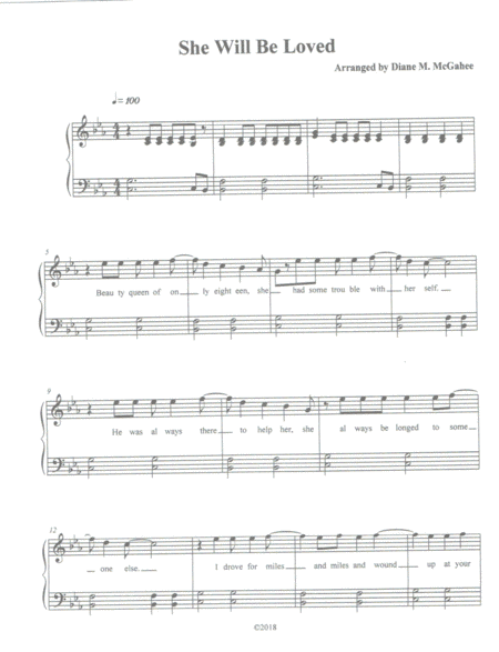 She Will Be Loved (arr. Diane M. McGahee)