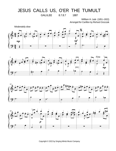 Jesus Calls Us, O'er the Tumult  (GALILEE) (arr. Richard Giszczak)