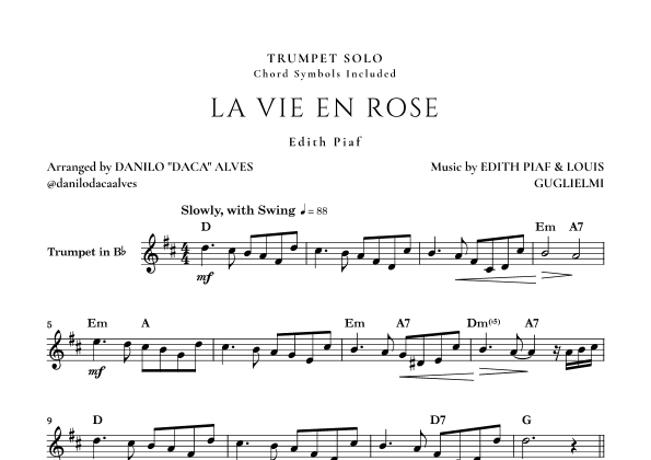 La Vie En Rose (arr. Danilo "Daca" Alves)