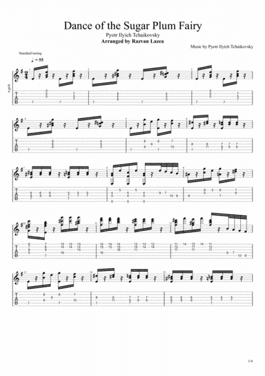 Dance of the Sugar Plum Fairy - Tchaikovsky - Fingerstyle Guitar (arr. Razvan Lazea)