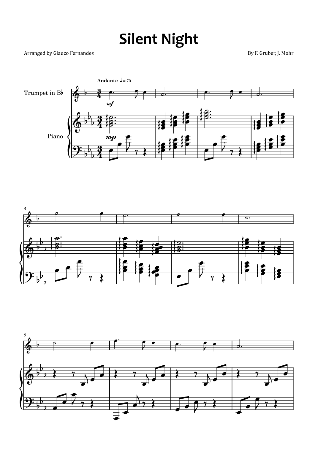 Silent Night - Trumpet and piano (arr. Glauco Fernandes)