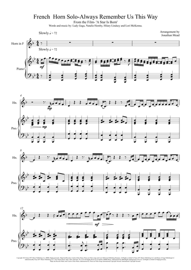 Always Remember Us This Way (arr. Jonathan Mead)