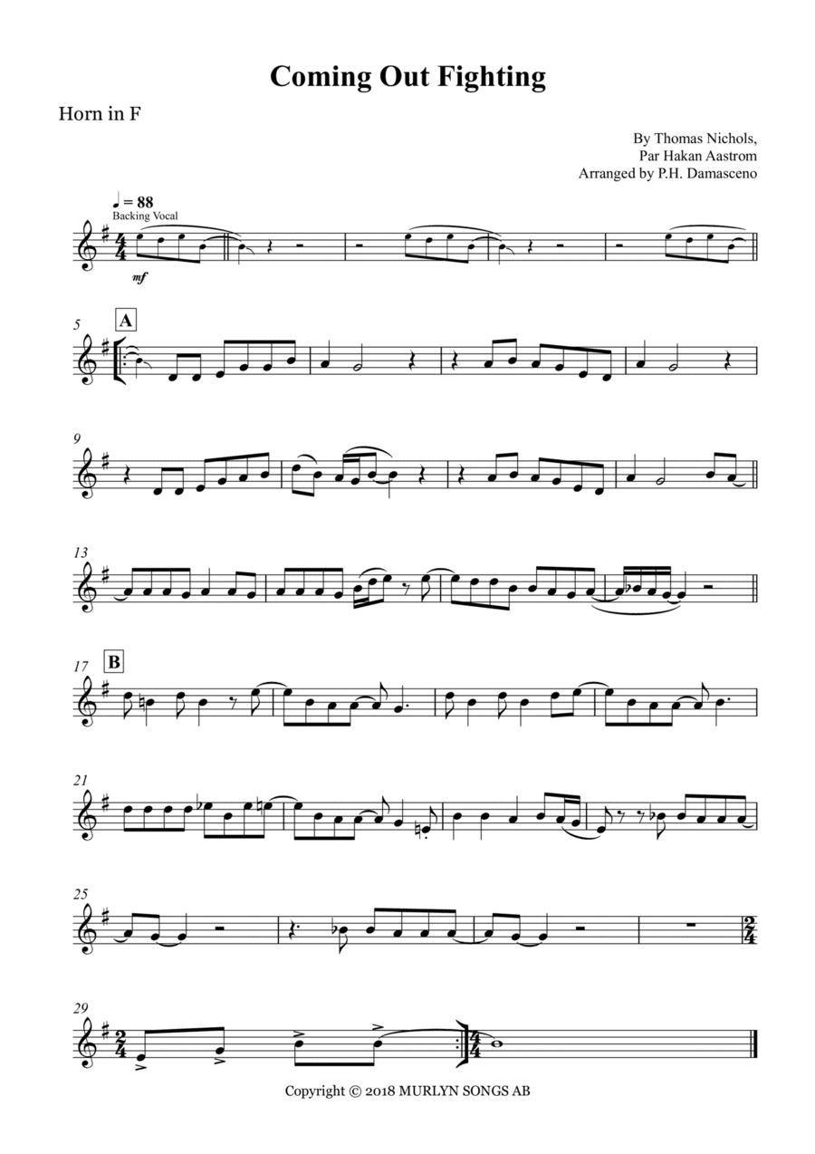 Coming Out Fighting (arr. P.H. Damasceno)