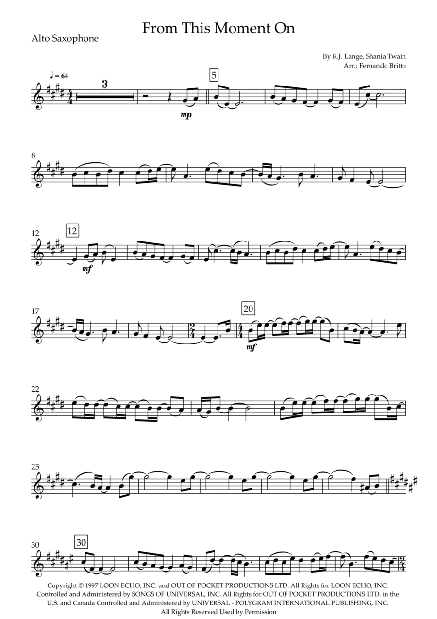 From This Moment On (arr. Fernando Britto)