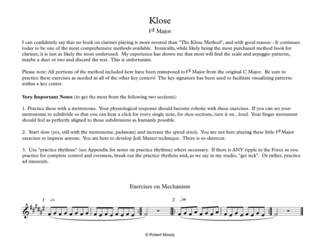 Klose F# Major (arr. Robert Moody)