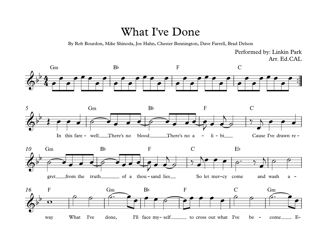 What I've Done (arr. Arr. Ed.CAL)