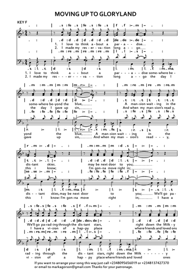 Moving up to gloryland (arr. Unknown)