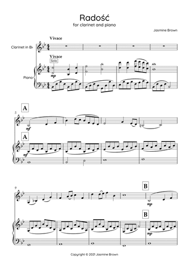 Radosc - For Bb Clarinet and Piano