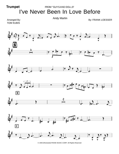 I've Never Been In Love Before (arr. Tom Kubis)