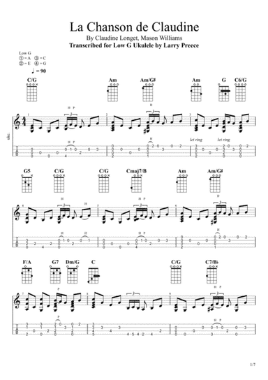 La Chanson De Claudine (arr. Larry Preece)