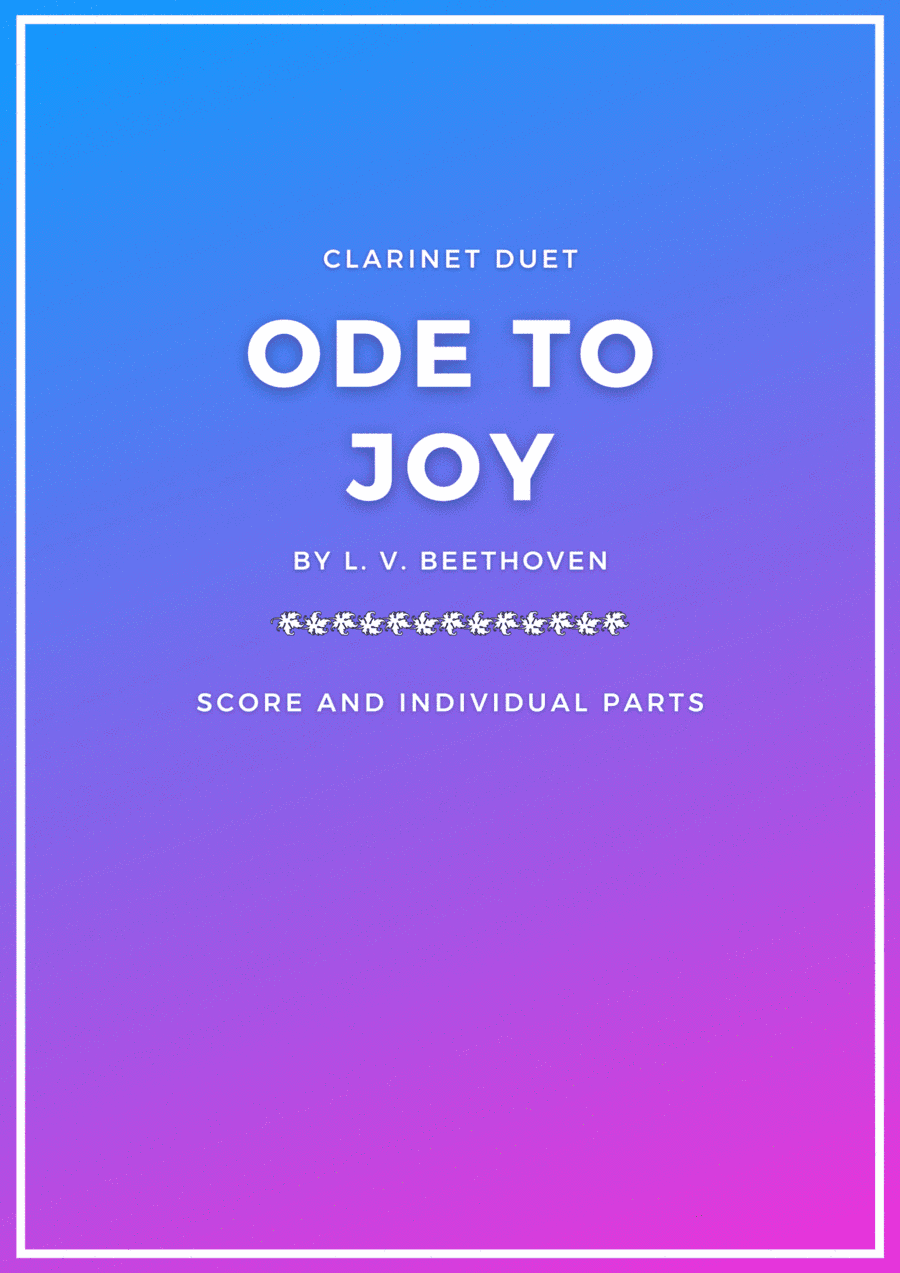 Ode to Joy sheet music for Clarinet Duet (arr. Douglas Wattson)