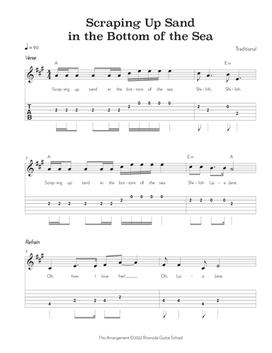 Scraping Up Sand in the Bottom of the Sea (arr. Riverside Guitar School)