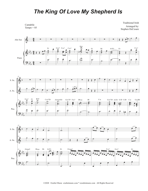 The King Of Love My Shepherd Is (Duet for Soprano and Alto Saxophone) (arr. Stephen DeCesare)