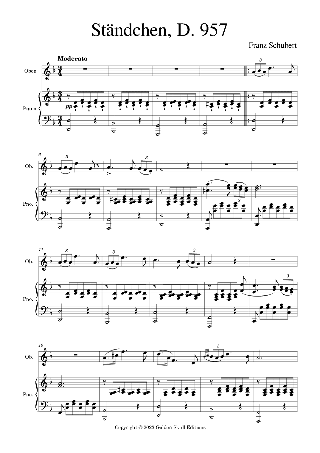 Ständchen (arr. Golden Skull Editions)