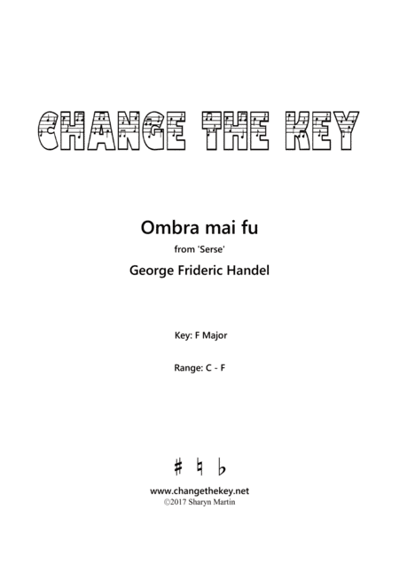 Ombra mai fu - F Major (arr. Change the Key)