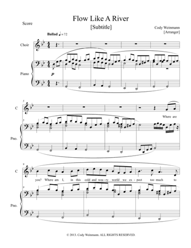 Flow Like A River -- Voice and Piano