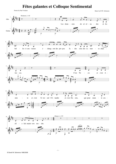 Mandoline and Colloque sentimental for alto voice and guitar