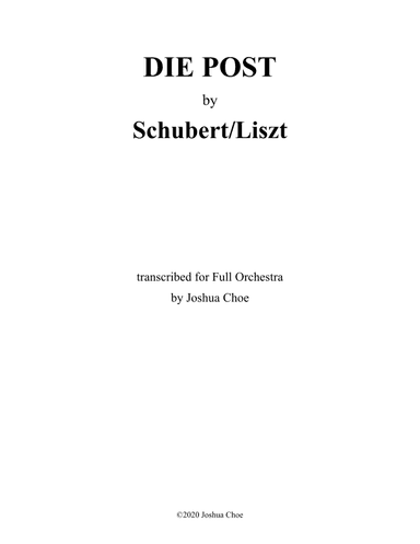 Die Post from Winterreise (arr. JMJ Arrangements)