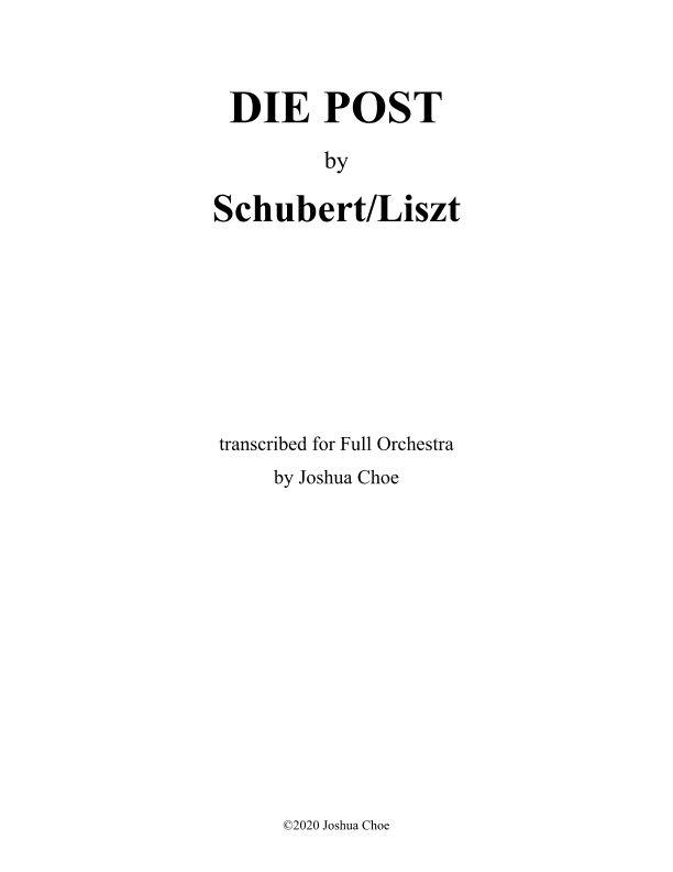 Die Post from Winterreise (arr. JMJ Arrangements)