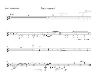 Encavement for Bass Clarinet, Cello, Piano and Percussion - Instrumental Parts