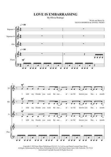 Love Is Embarrassing (arr. SCMusic)