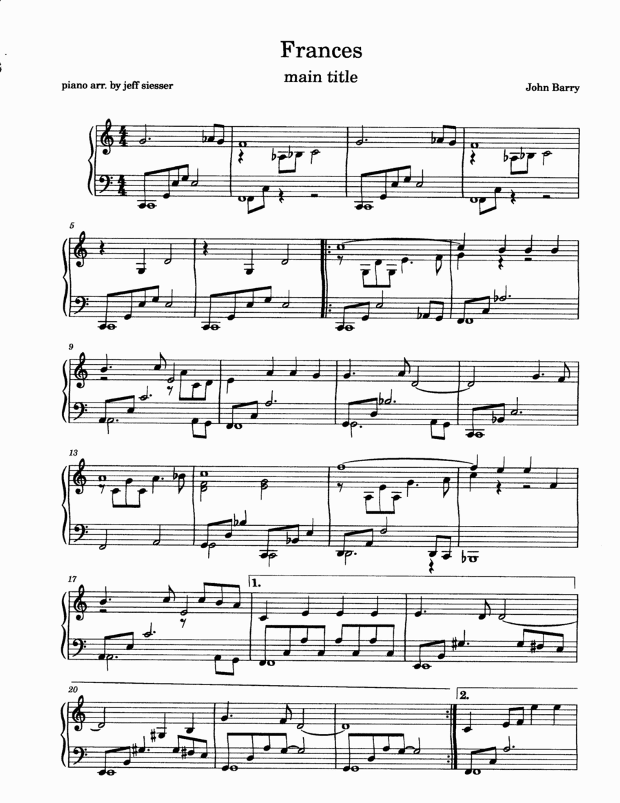 Frances (arr. jeff siesser)