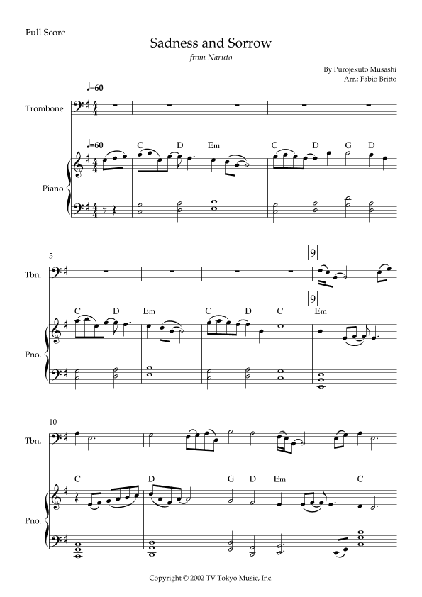 Sadness And Sorrow (arr. Fabio Britto)