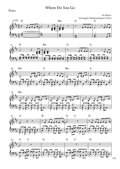 Where Do You Go (arr. Melquisedeque C.Silva)