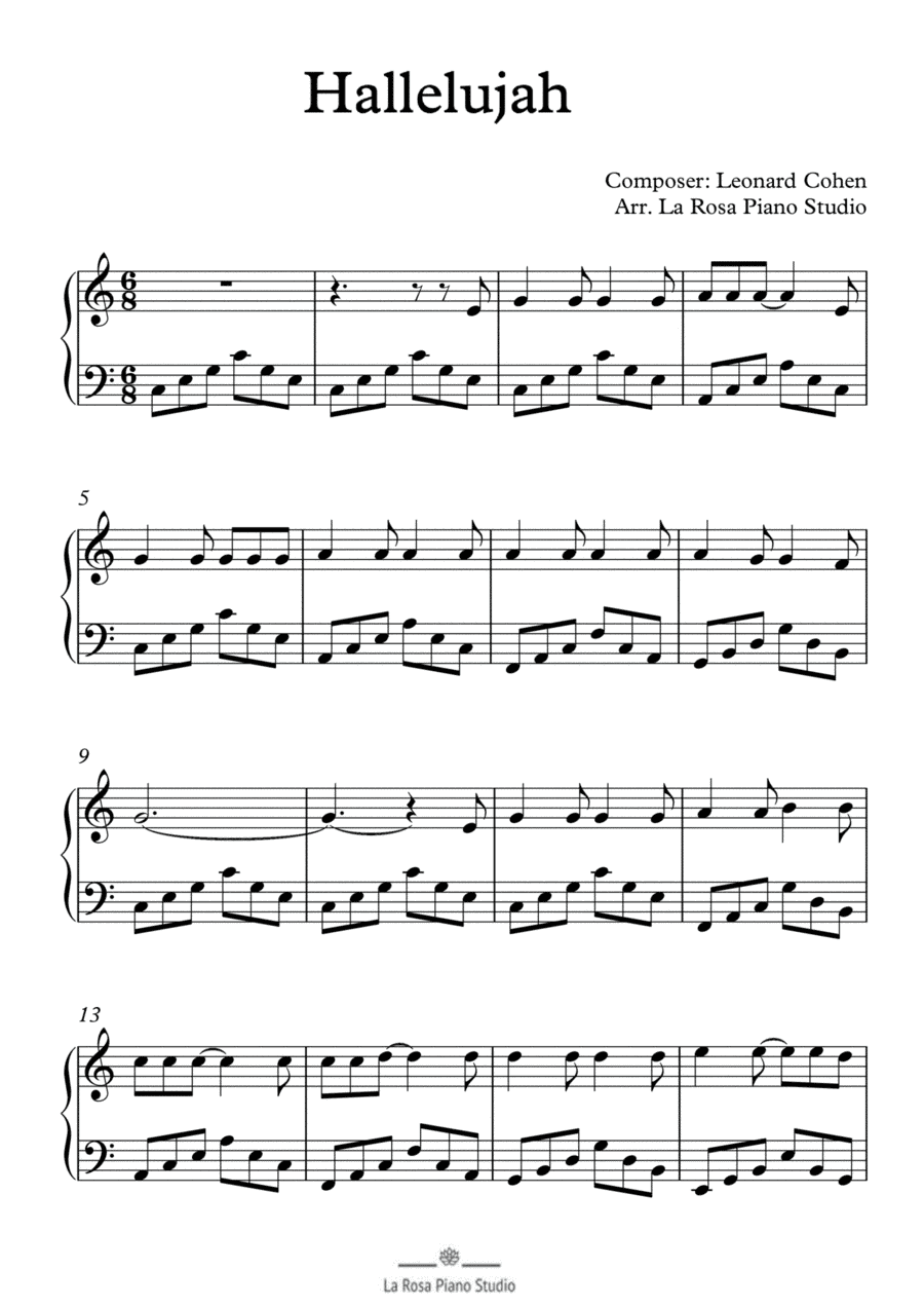 Hallelujah (arr. La Rosa Piano Studio)