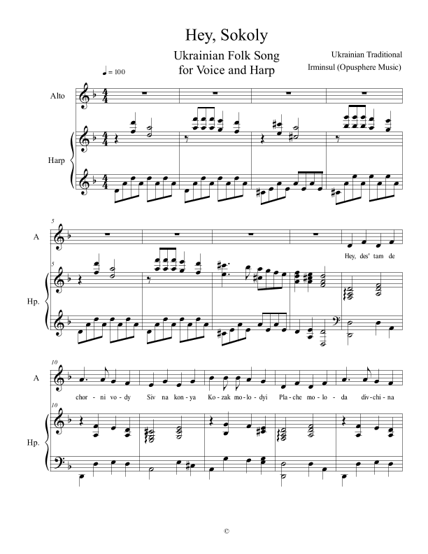 Hey, Sokoly (arr. Irminsul (Opusphere Music))
