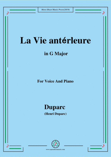 Duparc-La Vie antérleure in G Major (arr. MSM)