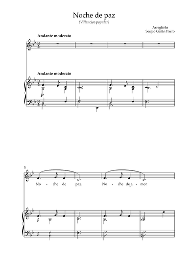 Noche de paz (Villancico popular) (arr. Sergio Galán Parro)