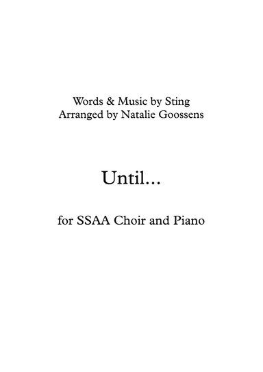 Until... (arr. Natalie Goossens)