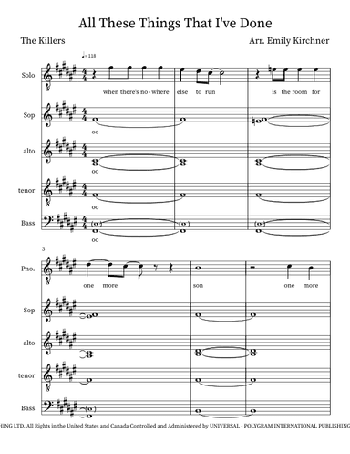 All These Things That I've Done (arr. Emily Kirchner)