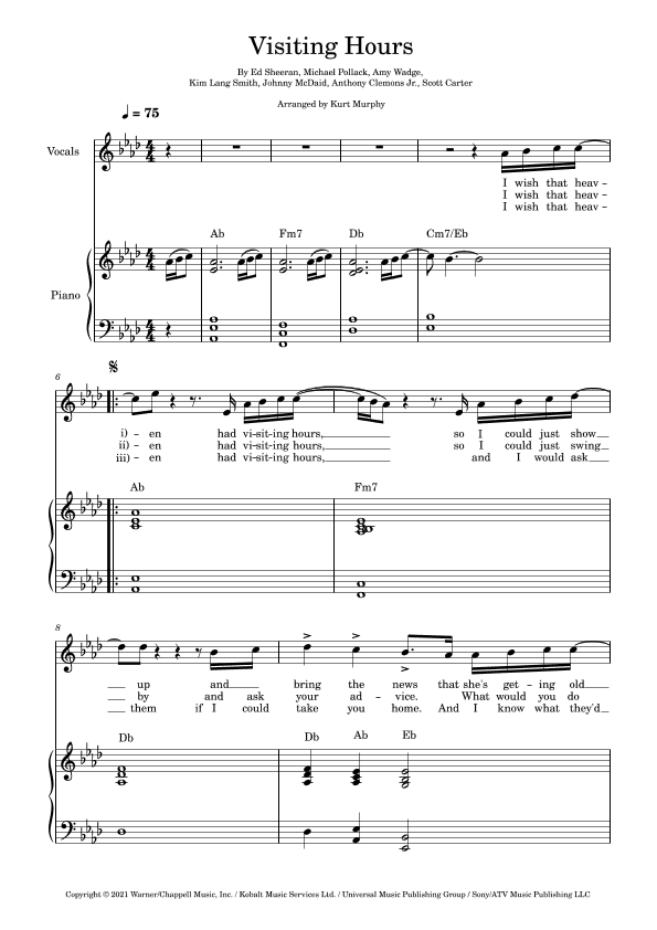 Visiting Hours (arr. Kurt Murphy)