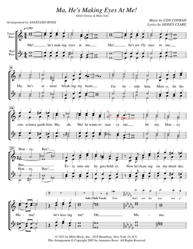 Ma! He's Making Eyes at Me (arr. Anastasio Rossi)