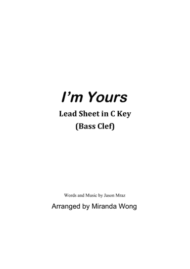 I'm Yours (arr. Miranda Wong)