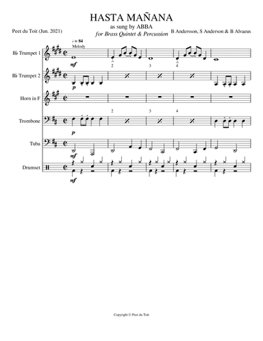 Hasta Manana (arr. Peet du Toit)