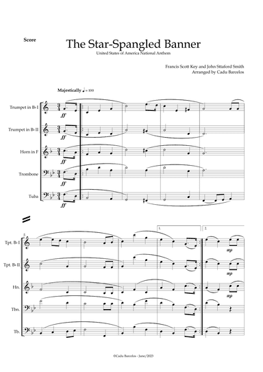 The Star-Spangled Banner - EUA Hymn (Brass Quintet) (arr. Cadu Barcelos)